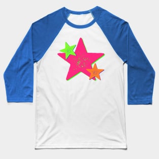 Colorful Bright Stars Baseball T-Shirt